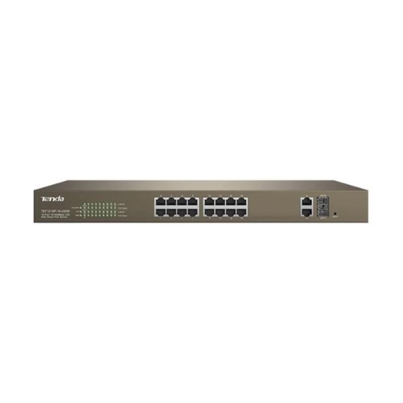Tenda TEF1218P 16-Port 10/100Mbps + 2 Gigabit Smart PoE Switch