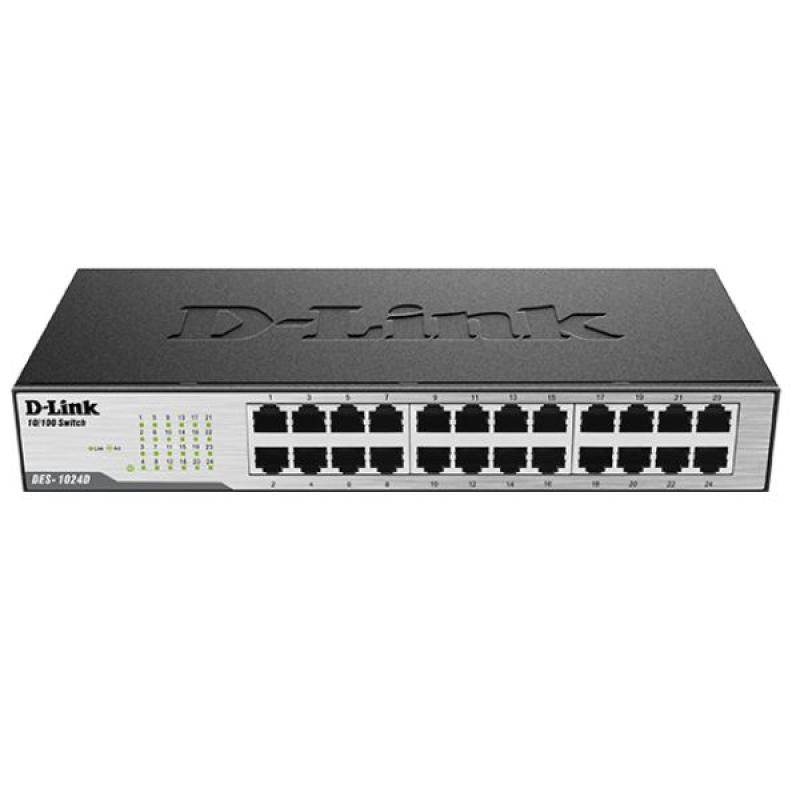 D-Link DES-1024C 24 Port 10/100 Unmanaged Rack Mount Switch