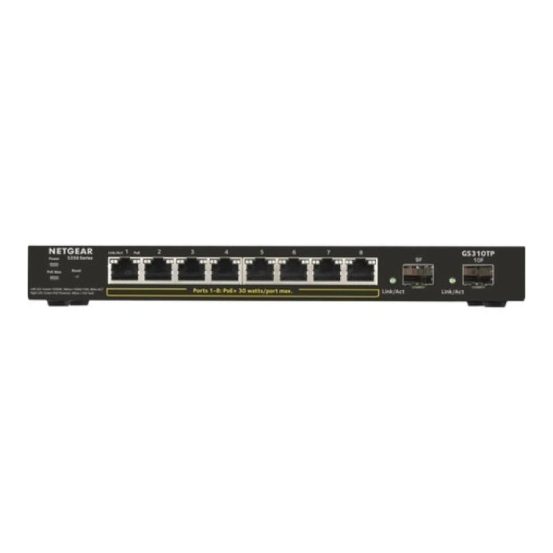 Netgear GS310TP 8-Port Gigabit PoE+ Ethernet Smart Managed Pro Desktop Switch with 2 SFP Ports