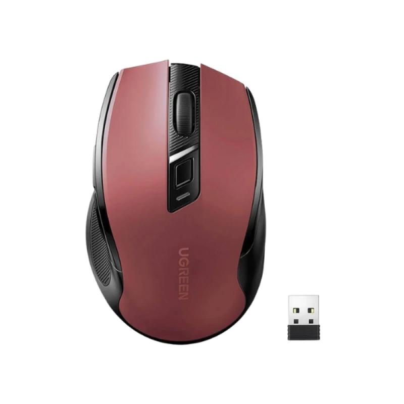 Ugreen MU006 Wireless Red Ergonomic Silent Mouse
