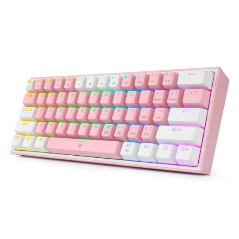 Redragon K617 FIZZ RGB Red Switch Pink-White gaming Keyboard