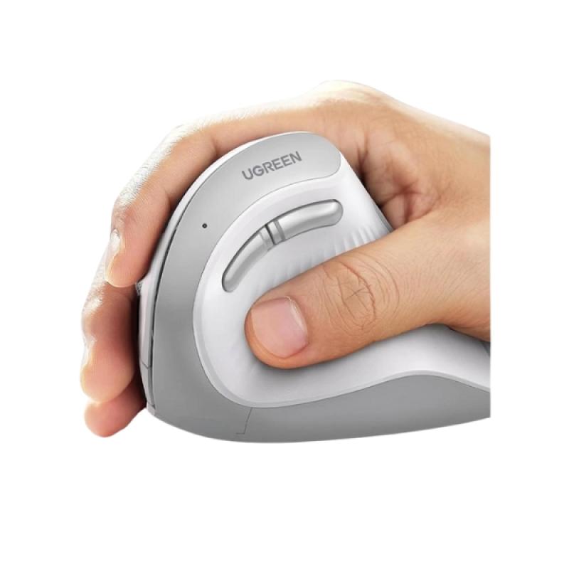 Ugreen MU008 Wireless White Silent Vertical Mouse - Dual Mode