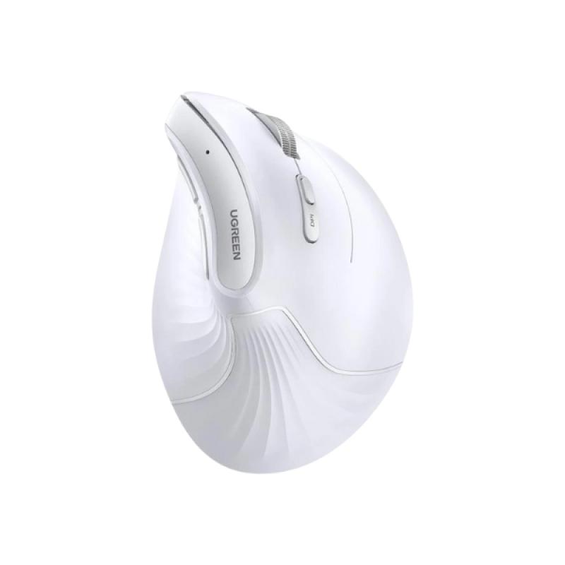 Ugreen MU008 Wireless White Silent Vertical Mouse - Dual Mode